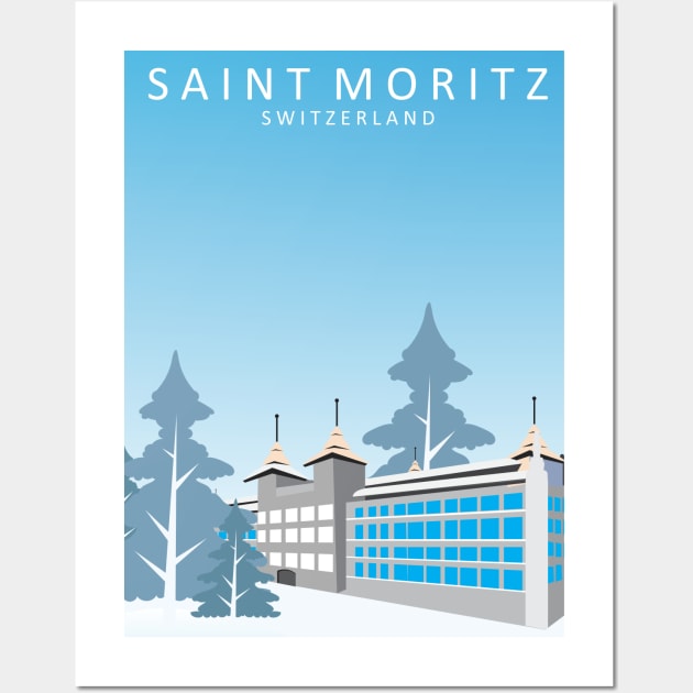 Saint Moritz Hotel Wall Art by digambarin